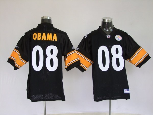 pittsburgh steelers 08 obama black (white number)