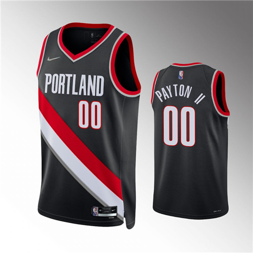 Portland Trail Blazers Gary Payton II 2021-22 75th Anniversary Black stitched Jersey #00