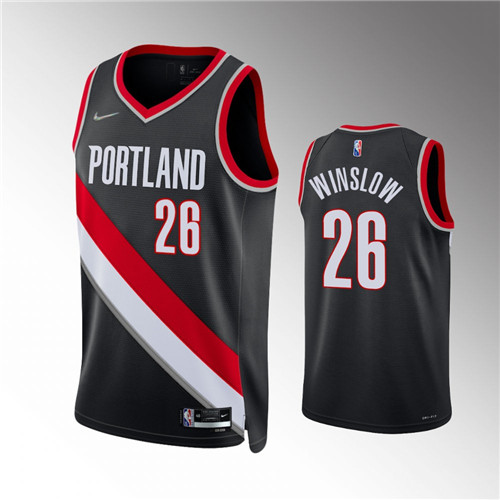 Portland Trail Blazers Justise Winslow Icon Edition Black stitched Jersey #26