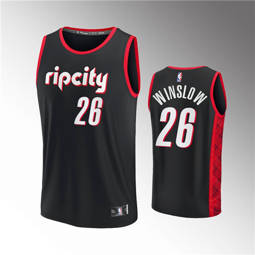 Portland Trail Blazers Justise Winslow Icon Edition Black stitched Jersey #26