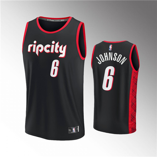 Portland Trail Blazers Keon Johnson Replica City Black stitched Jersey #6
