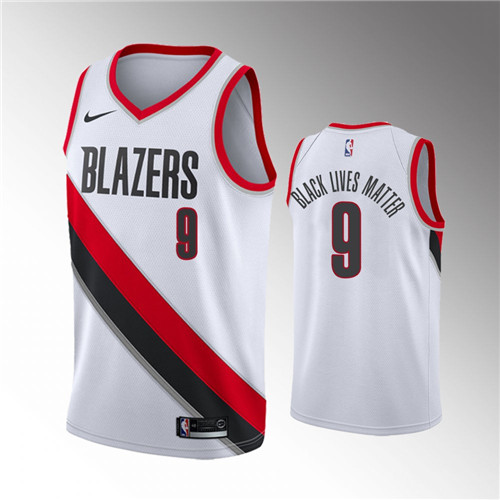 Portland Trail Blazers Nassir Little Association White Black Lives Matter stitched Jersey #9
