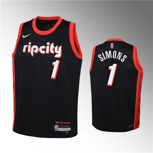 Portland Trail Blazers Anfernee Simons 2021-22 City Edition NBA 75th Season stitched Jersey #1