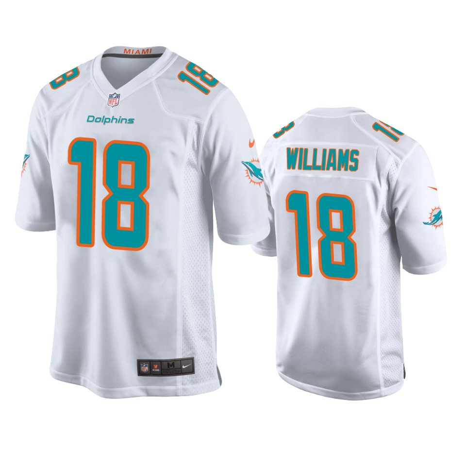 preston williams dolphins white game jersey