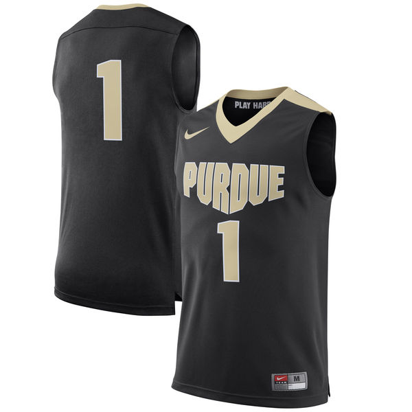 purdue boilermakers 1 black basketball jersey