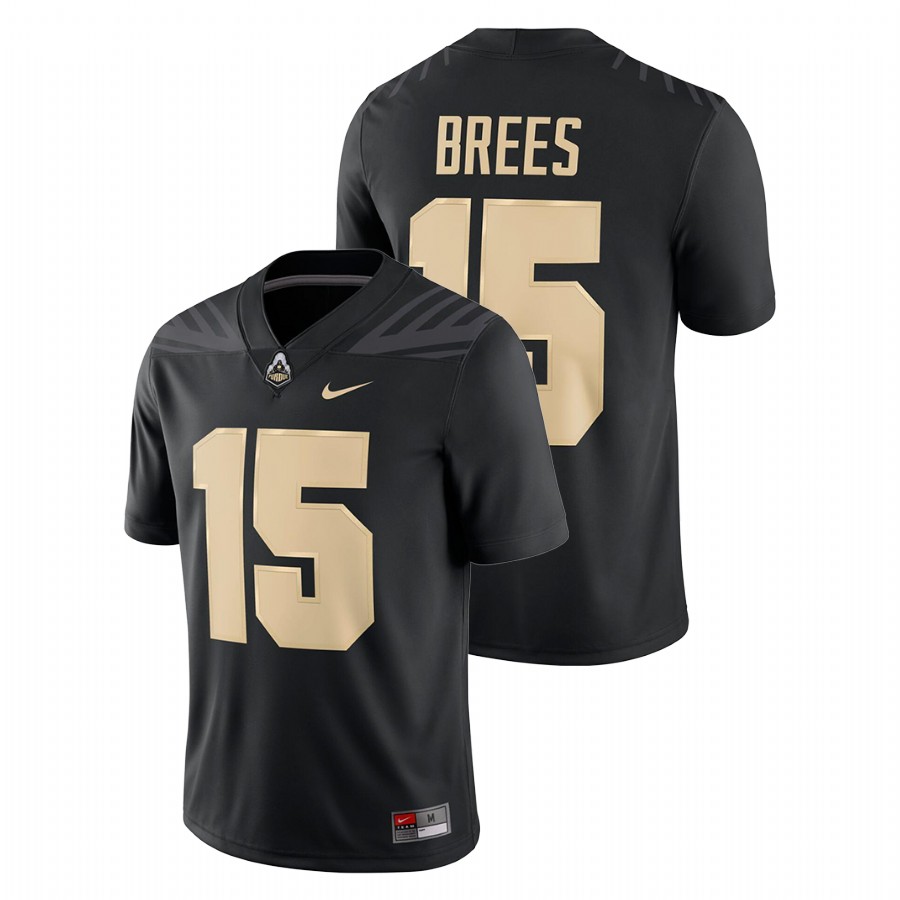 purdue boilermakers drew brees black college football jersey