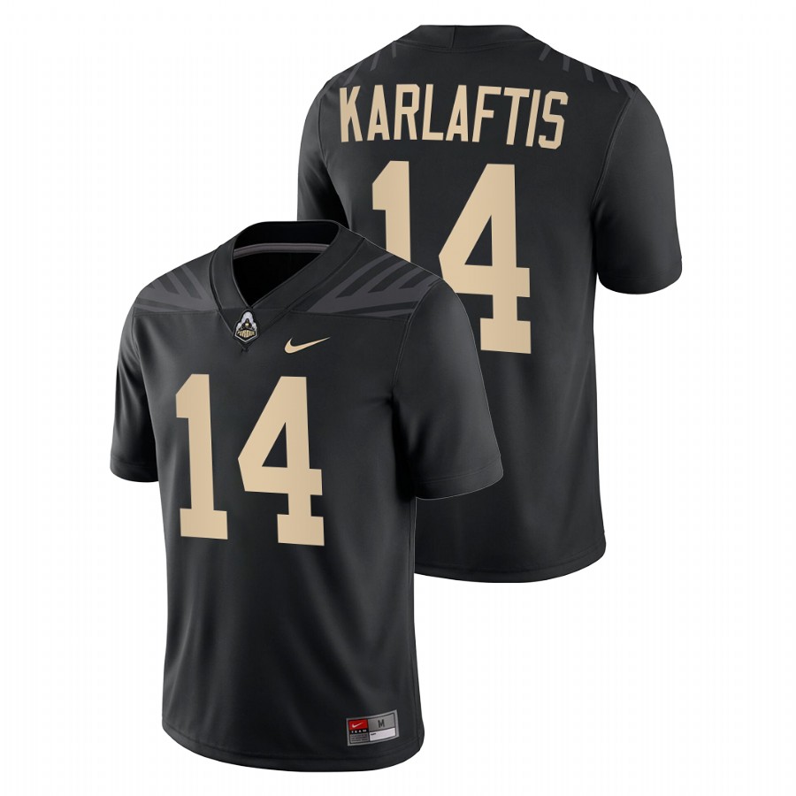 purdue boilermakers yanni karlaftis black college football jersey