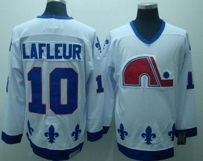 quebec nordiques #10 lafleur white ccm throwback jersey