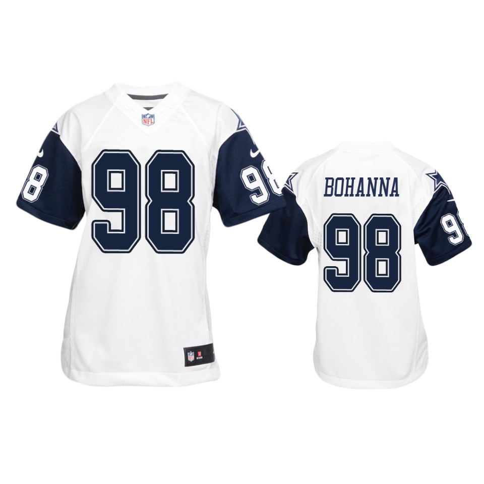 quinton bohanna cowboys white color rush game jersey