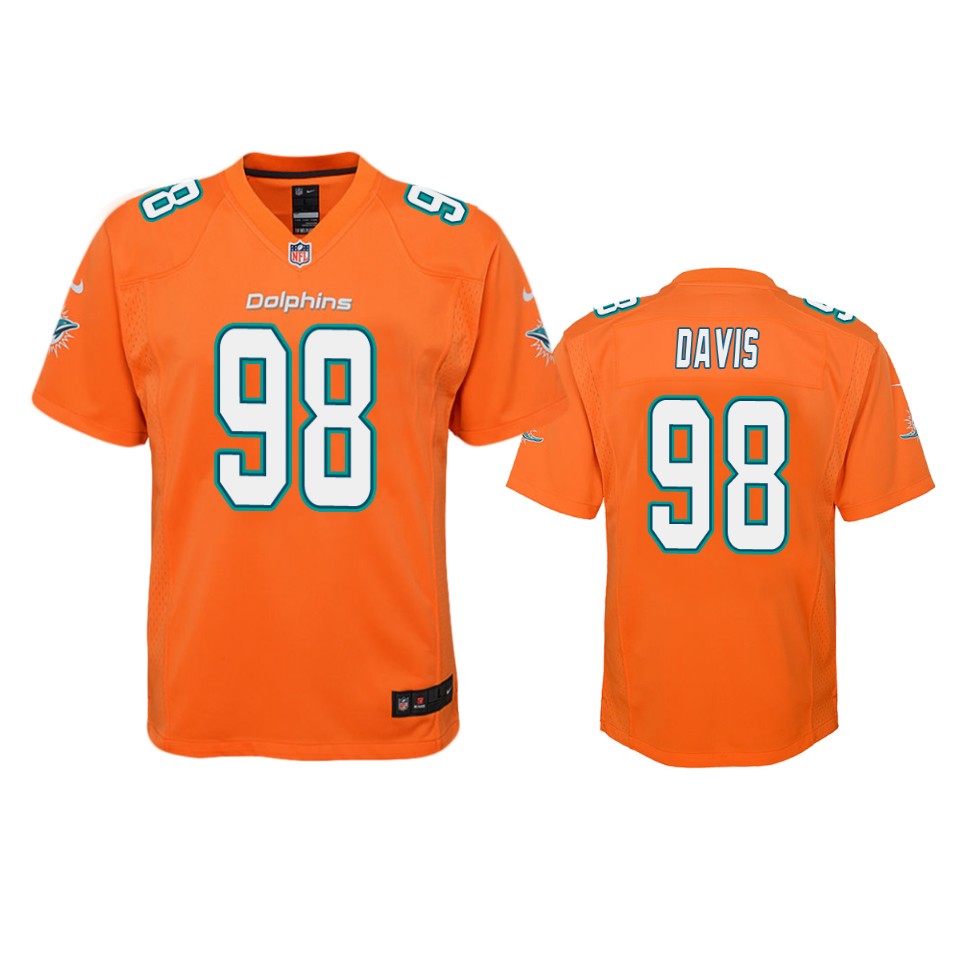 raekwon davis dolphins orange color rush game jersey