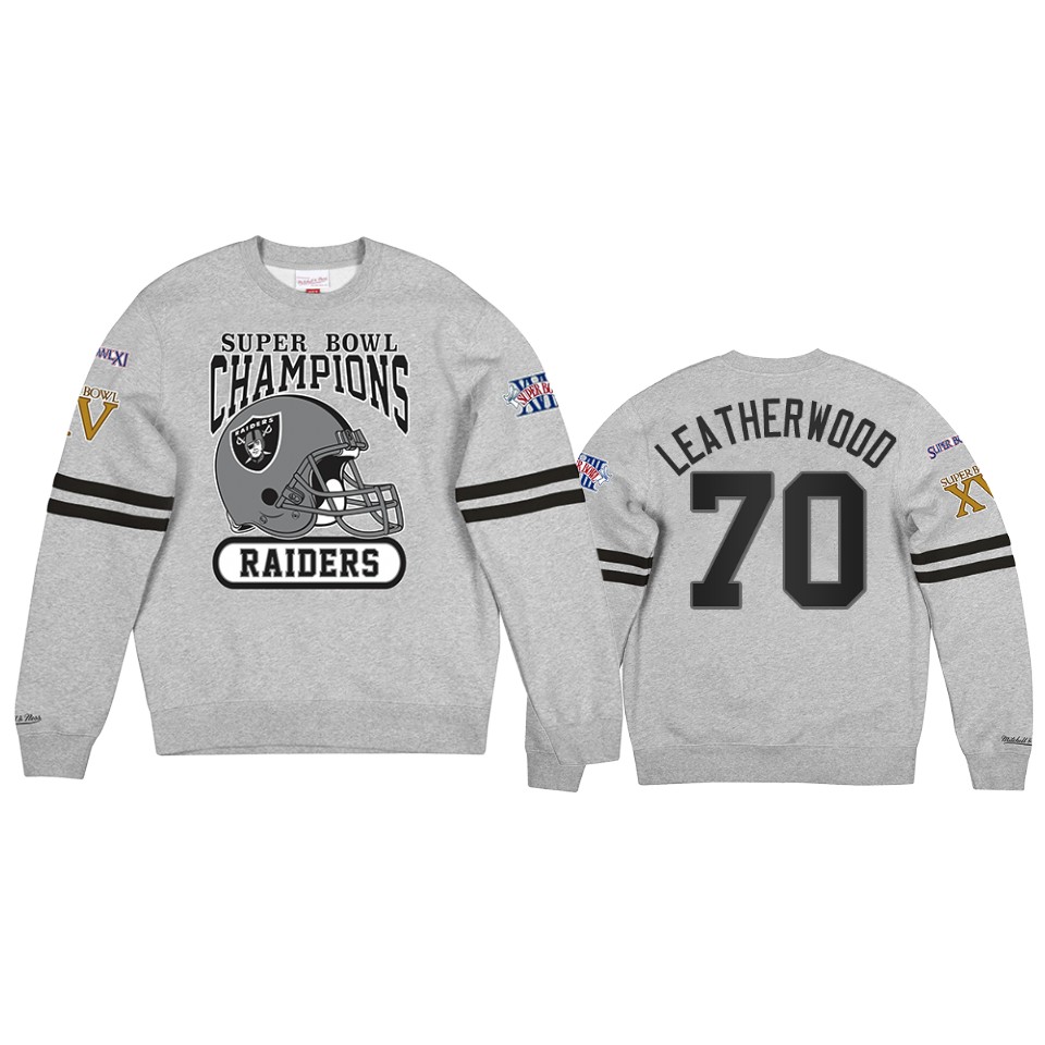 raiders alex leatherwood gray all over champs premium jumper sweatshirt