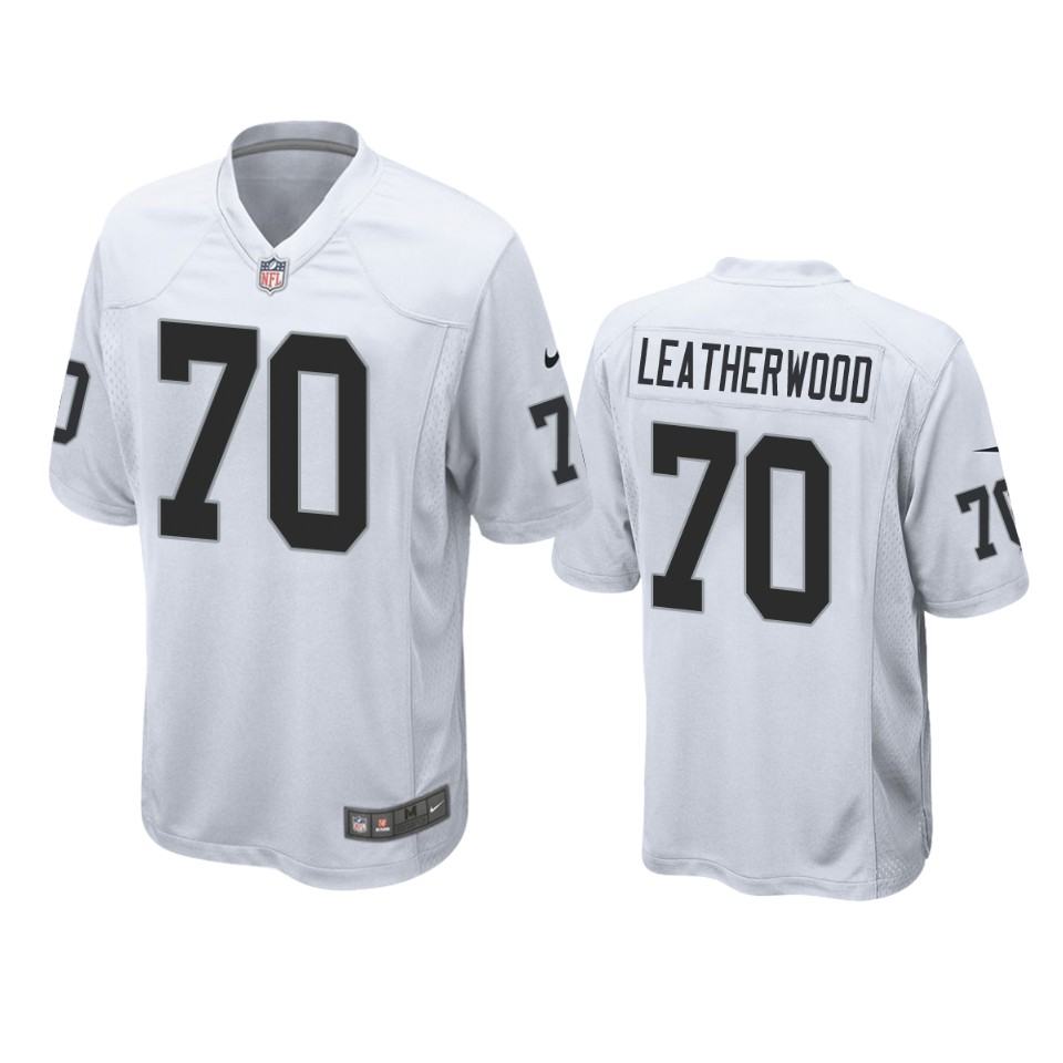 raiders alex leatherwood white game jersey