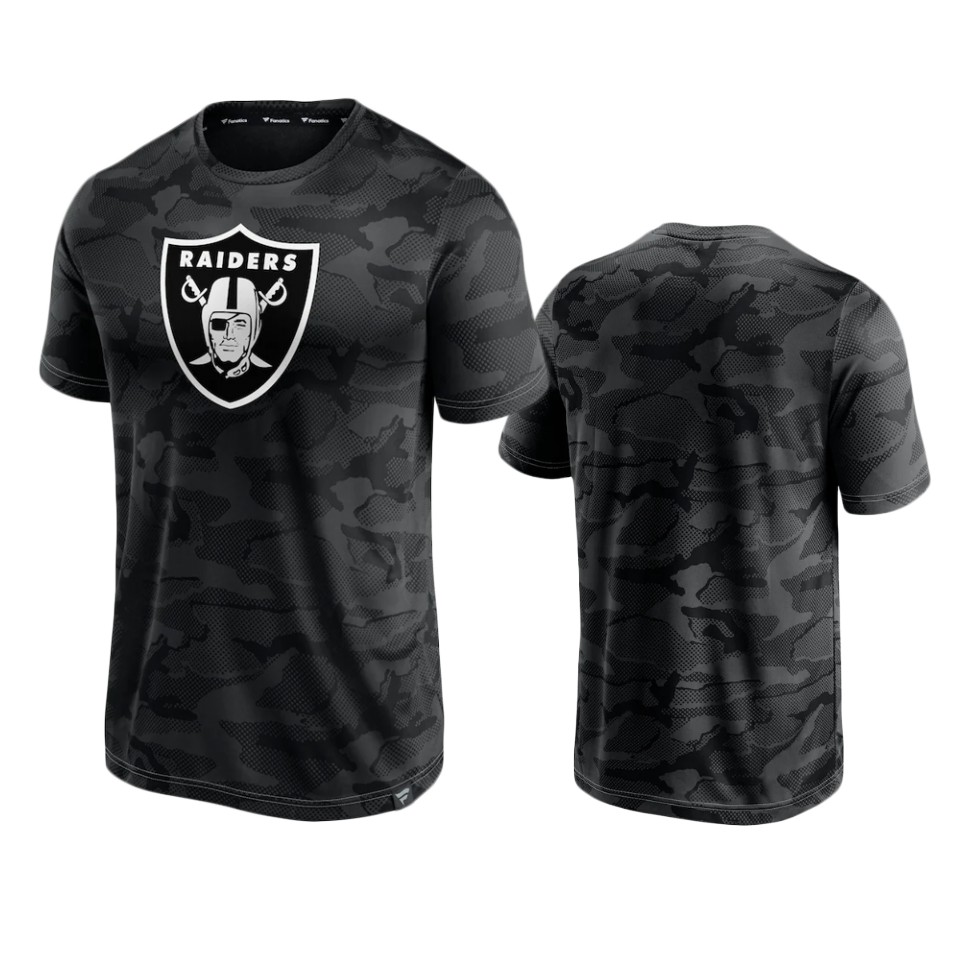 raiders black camo jacquard t shirt