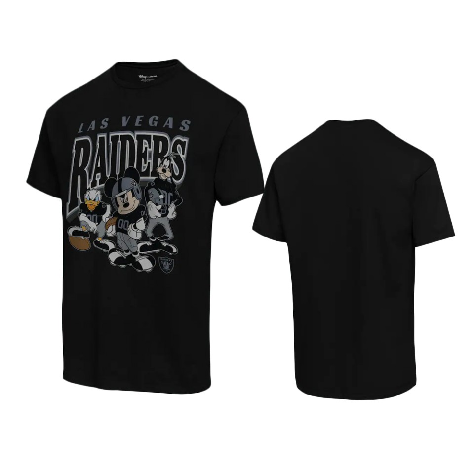 raiders black disney mickey huddle t shirt