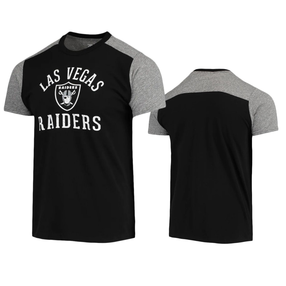 raiders black gray field goal slub t shirt