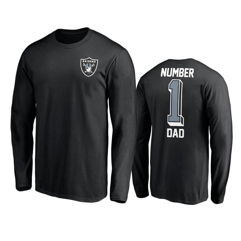 raiders black long sleeve no. 1 dad t shirt