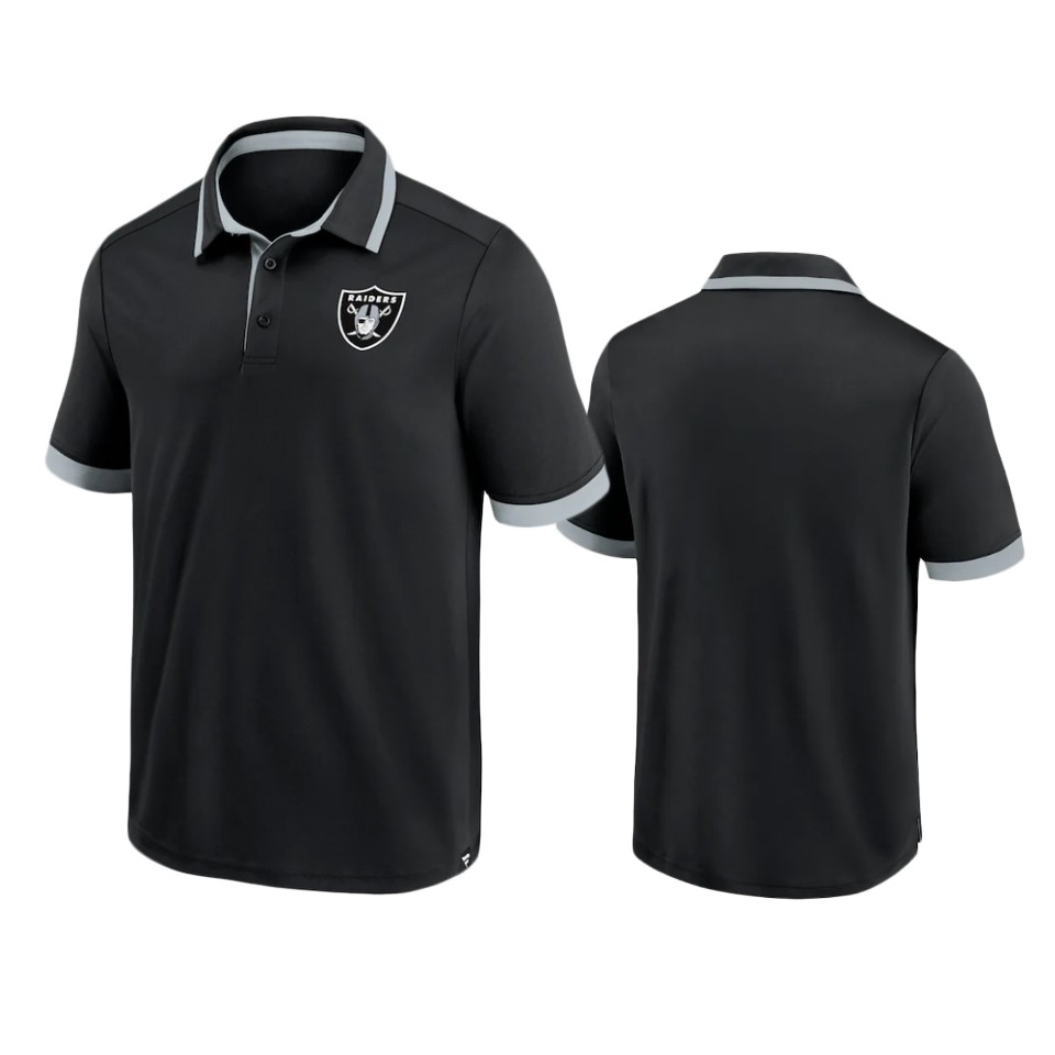 raiders black tipped polo
