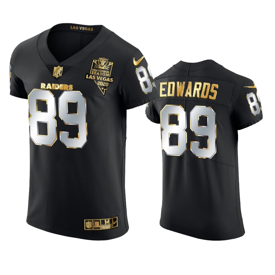 raiders bryan edwards black 2020 21 golden edition elite jersey