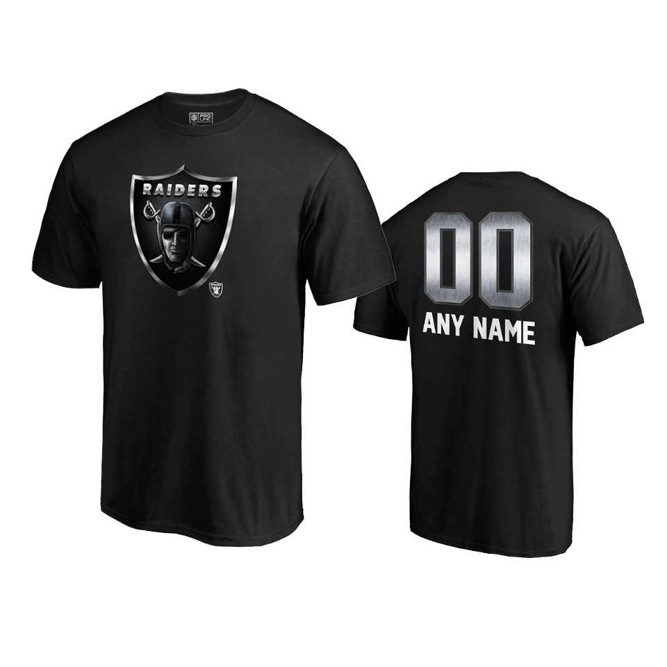 raiders custom black midnight mascot logo t shirt