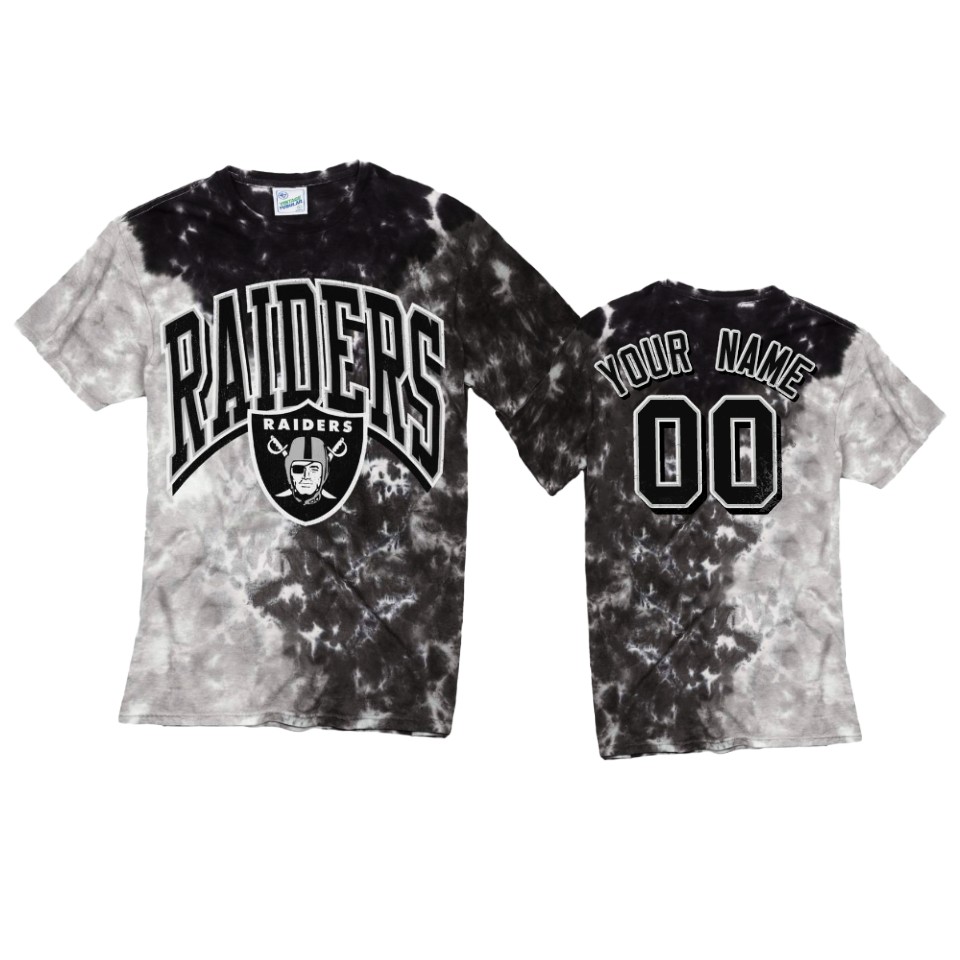 raiders custom black tri dye t shirt