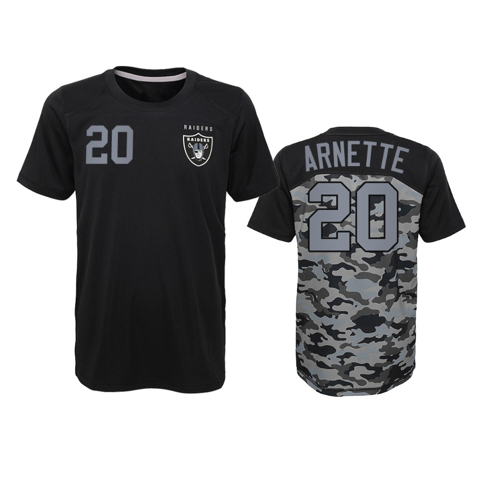 raiders damon arnette black extra yardage t shirt