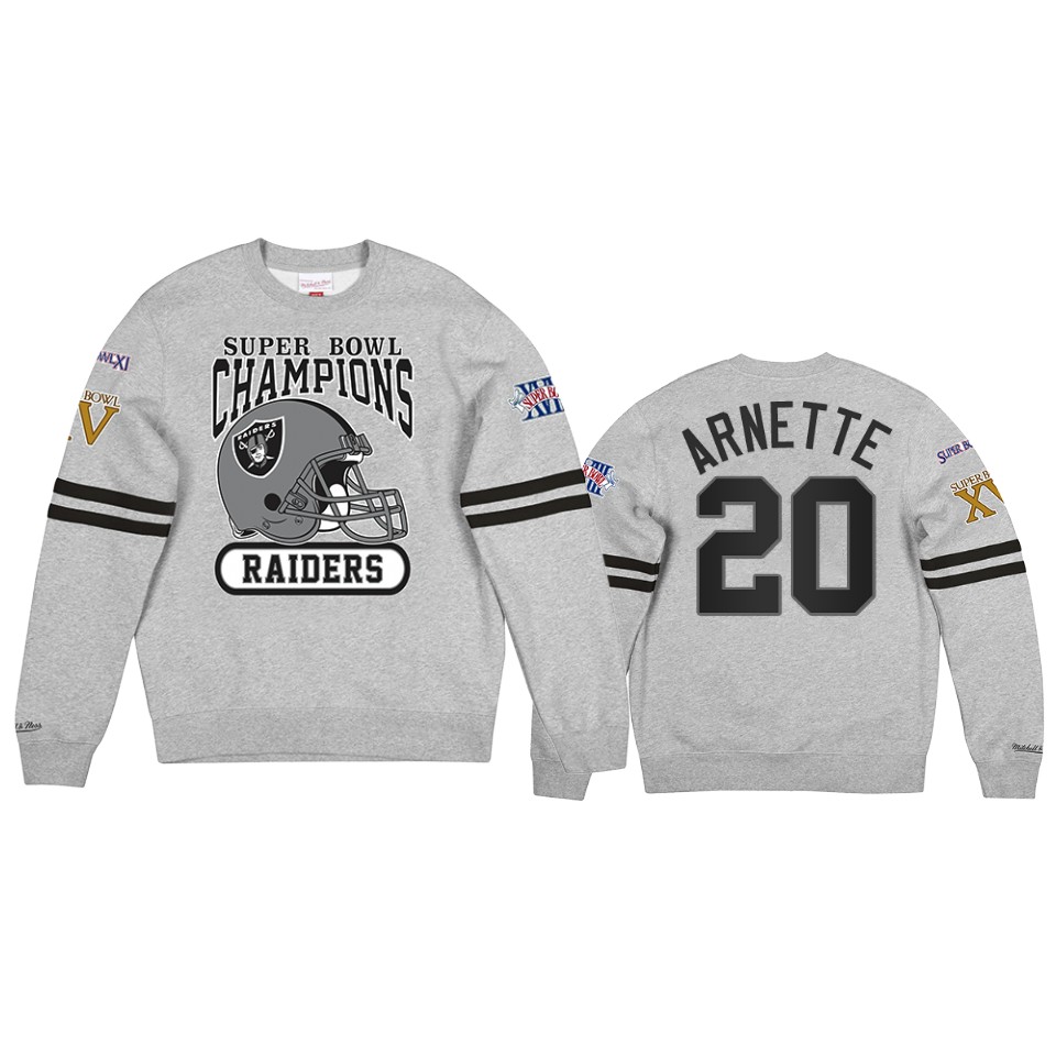 raiders damon arnette gray all over champs premium jumper sweatshirt
