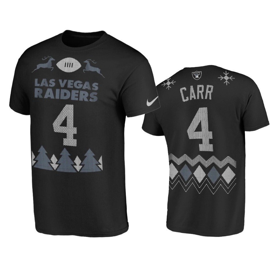 raiders derek carr black 2020 christmas ugly t shirt