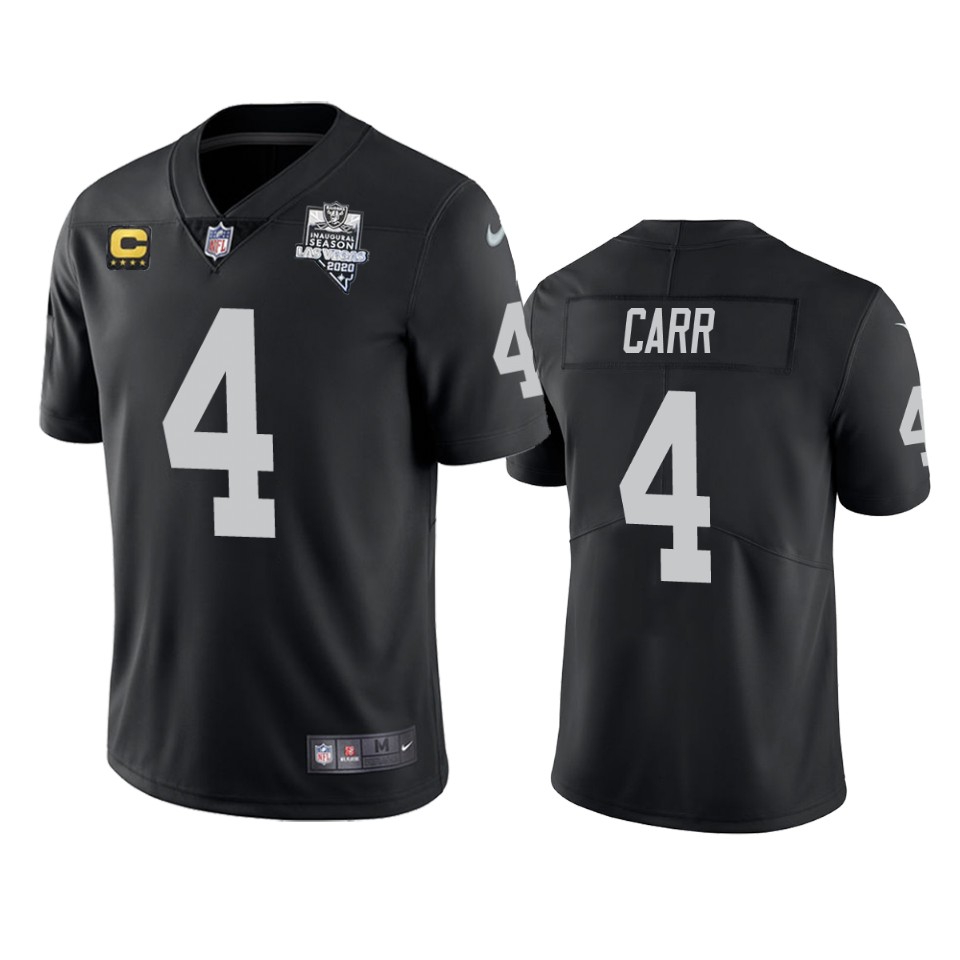 raiders derek carr black vapor limited captain patch jersey