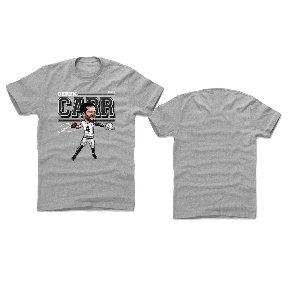 raiders derek carr gray cartoon t shirt