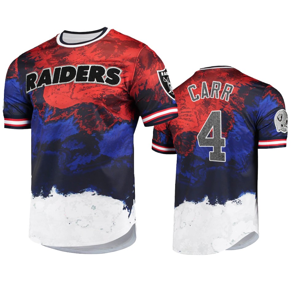 raiders derek carr navy red americana dip dye t shirt