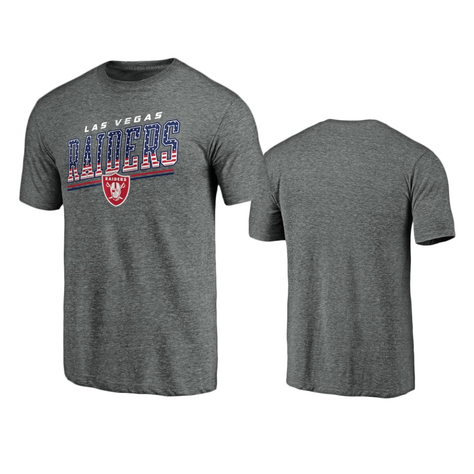 raiders gray team freedom tri blend t shirt