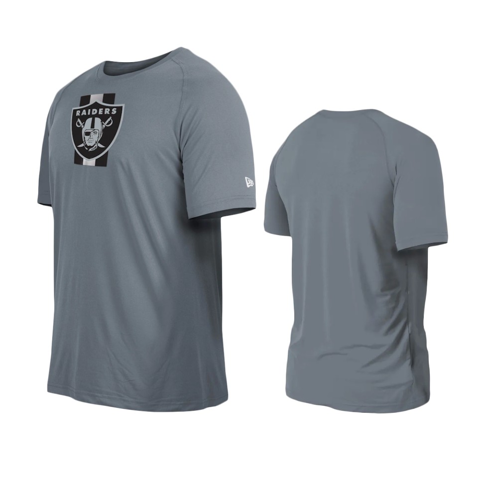 raiders gray training camp raglan t shirt