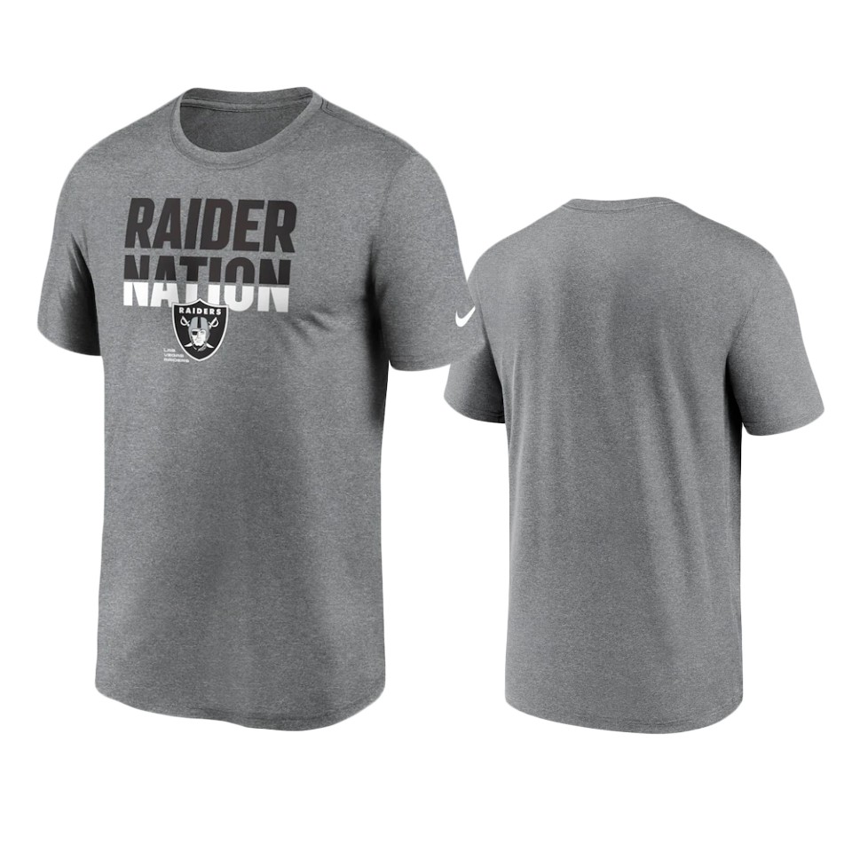 raiders heathered charcoal legend local phrase performance t shirt