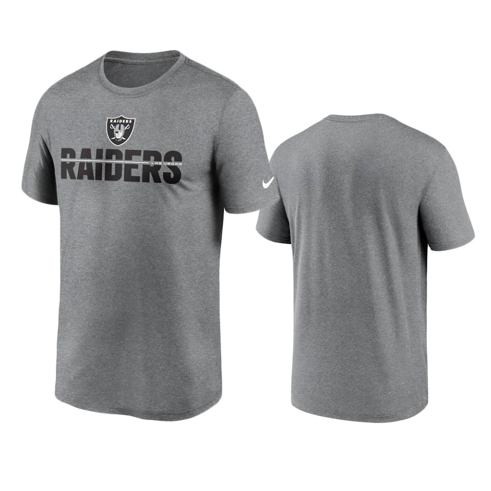 raiders heathered charcoal legend microtype performance t shirt