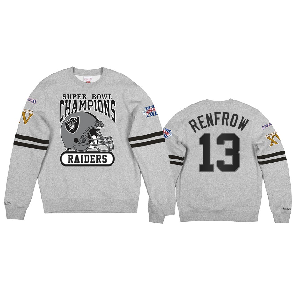 raiders hunter renfrow gray all over champs premium jumper sweatshirt