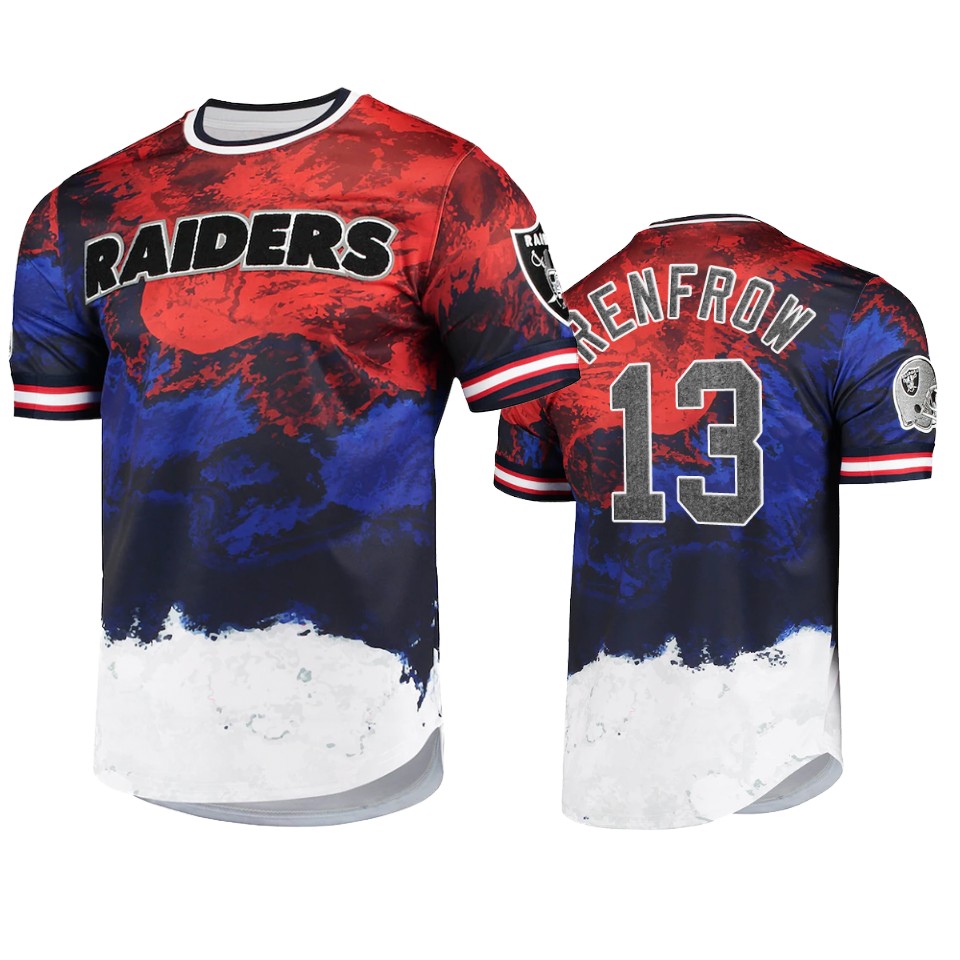 raiders hunter renfrow navy red americana dip dye t shirt
