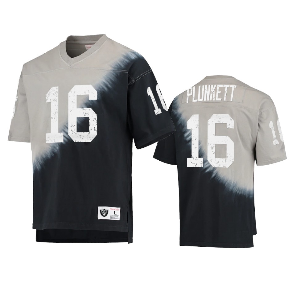 raiders jim plunkett black silver retro t shirt