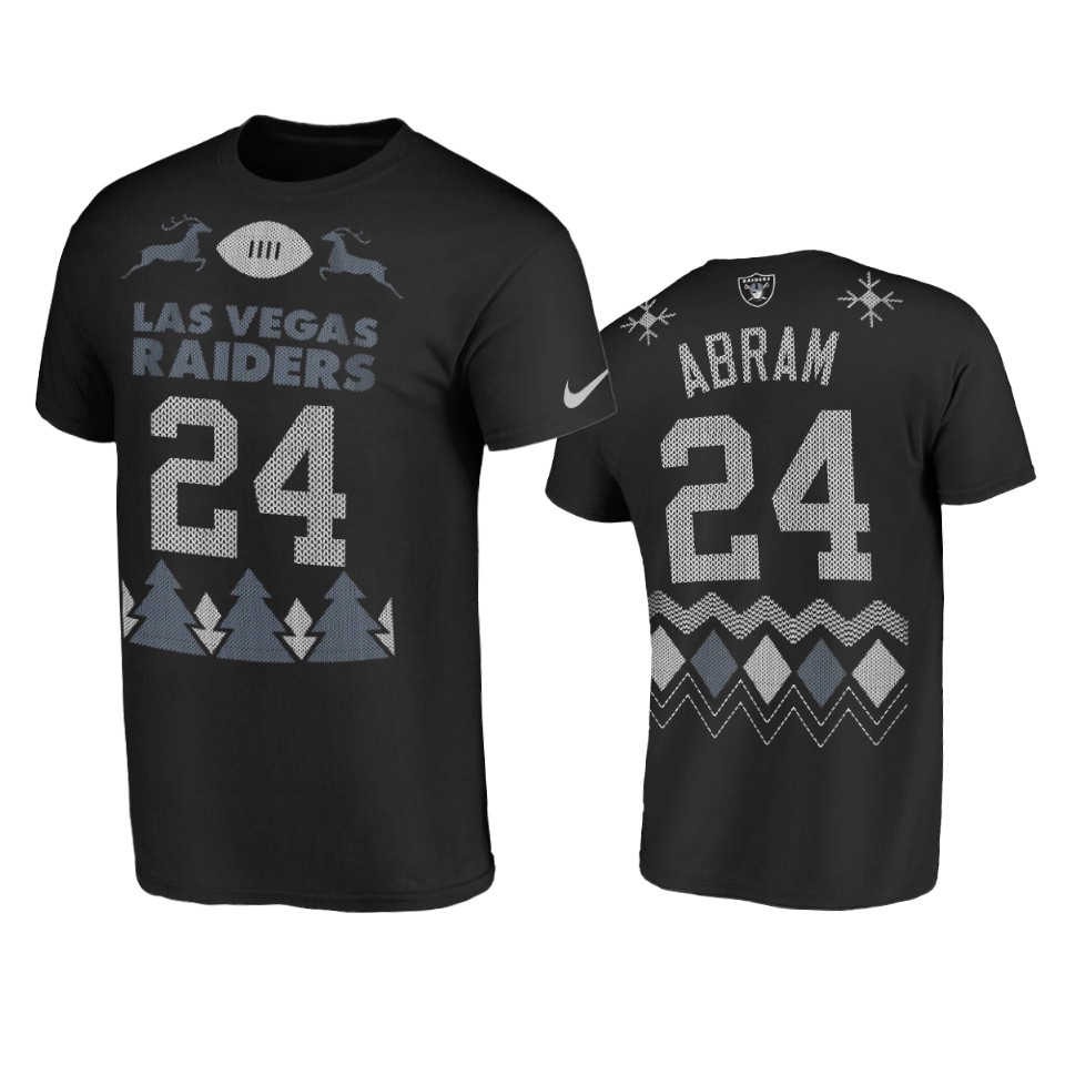 raiders johnathan abram black 2020 christmas ugly t shirt