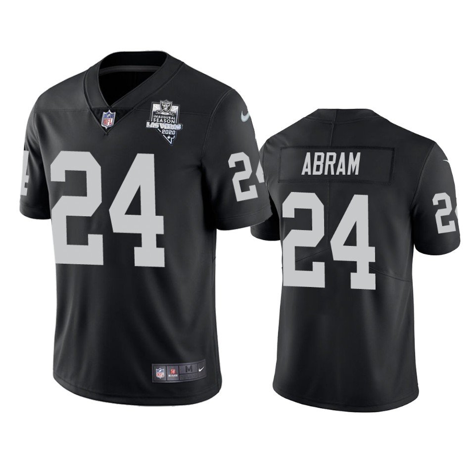 raiders johnathan abram black 2020 inaugural season jersey