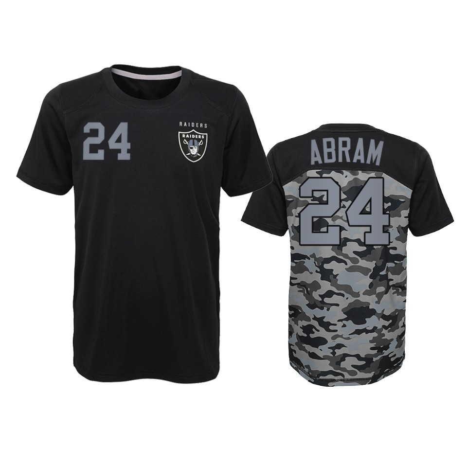 raiders johnathan abram camo black extra yardage t shirt