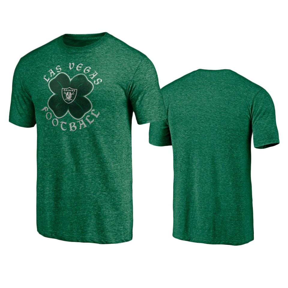 raiders kelly green st. patrick's day celtic t shirt