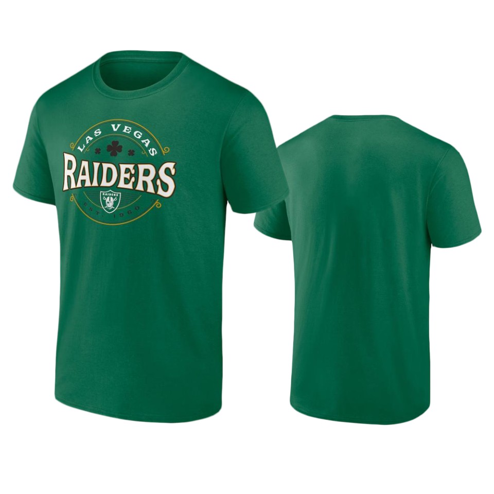 raiders kelly green st. patrick's day lucky t shirt