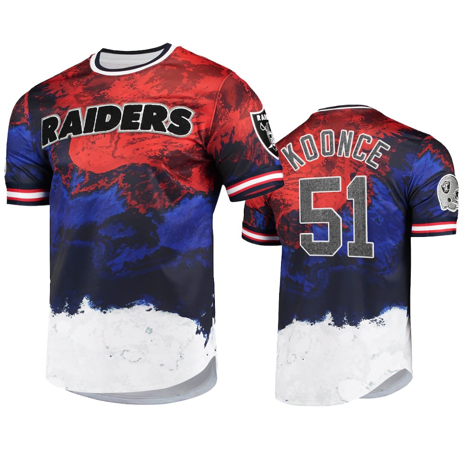 raiders malcolm koonce navy red americana dip dye t shirt