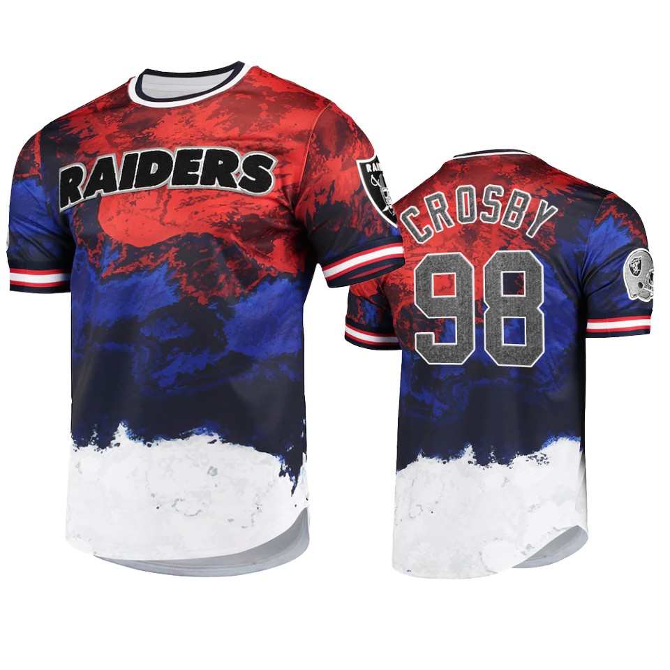 raiders maxx crosby navy red americana dip dye t shirt