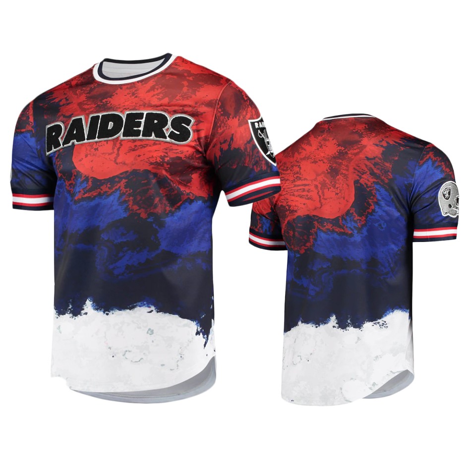 raiders navy red americana dip dye t shirt