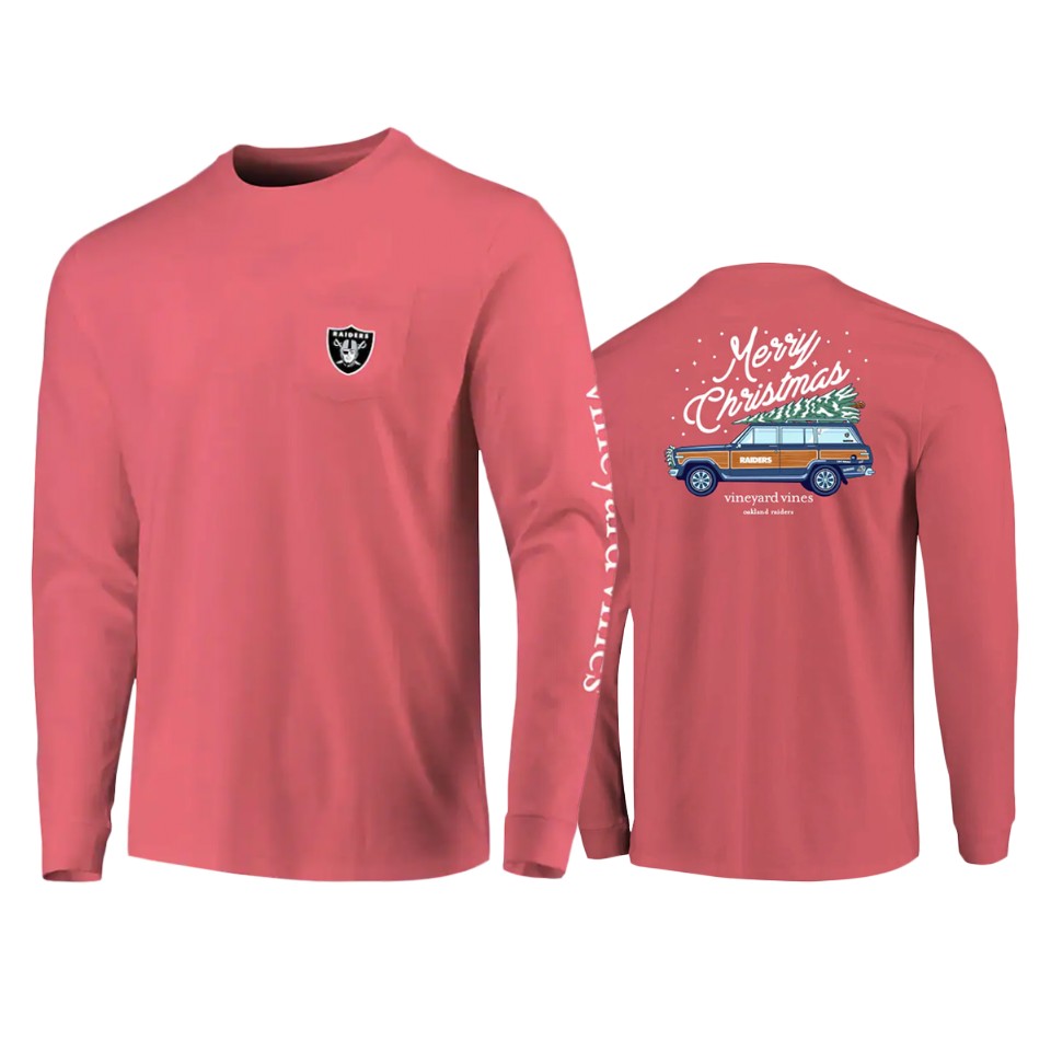 raiders red holiday long sleeve t shirt