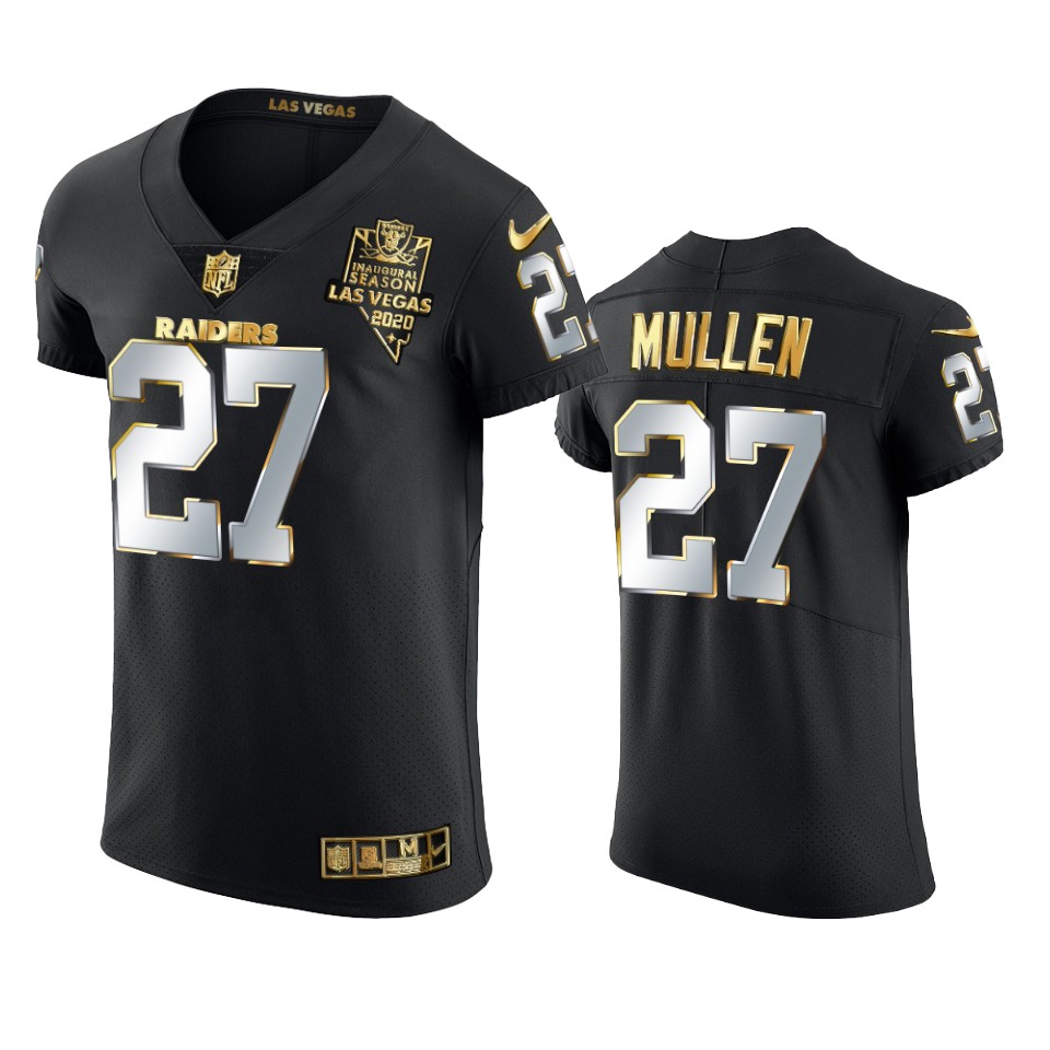raiders trayvon mullen black 2020 21 golden edition elite jersey