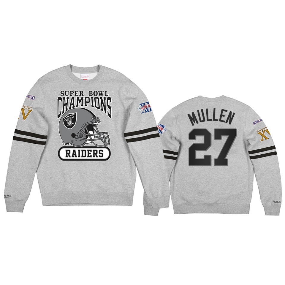 raiders trayvon mullen gray all over champs premium jumper sweatshirt