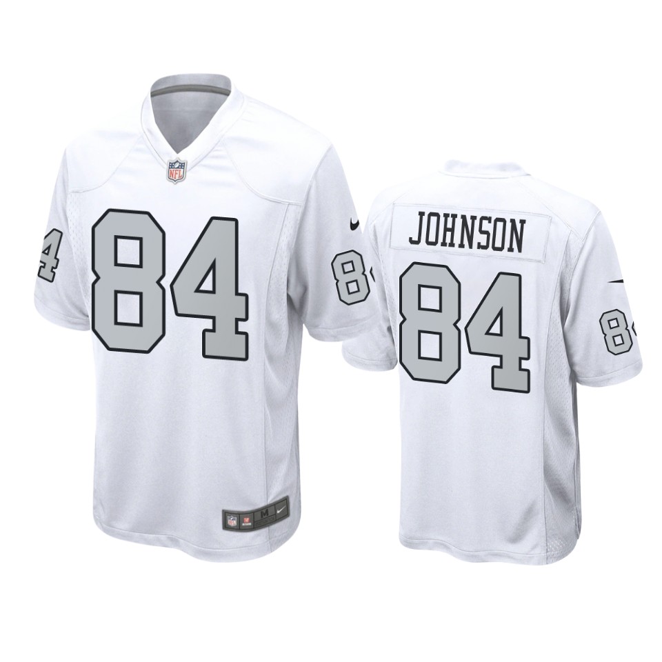 raiders tyron johnson alternate game white jersey