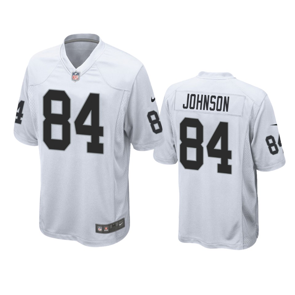 raiders tyron johnson game white jersey